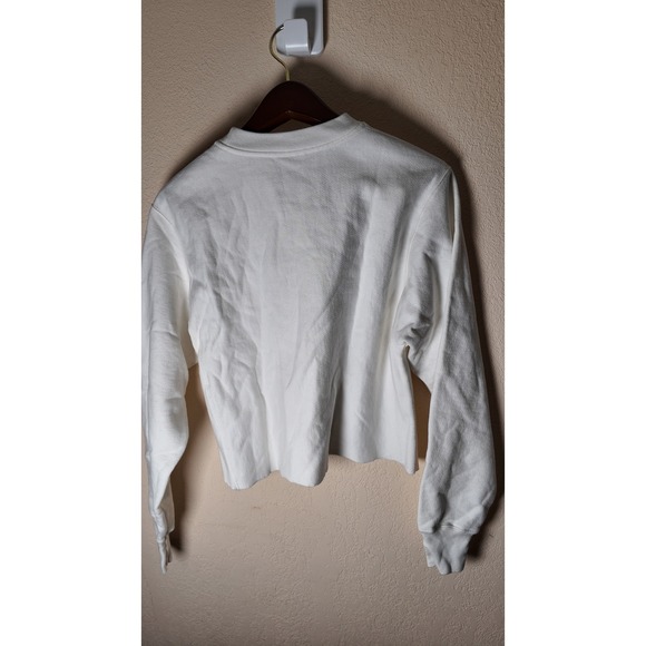 Champion Reverse Weave Hofstra Cropped Sweatshirt Cream Women's Small - Picture 7 of 7